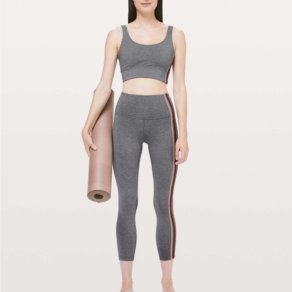 NWOT Lululemon Take A Hint Bra and Legging SET in Heathered Grey Size 6 - Picture 2 of 14